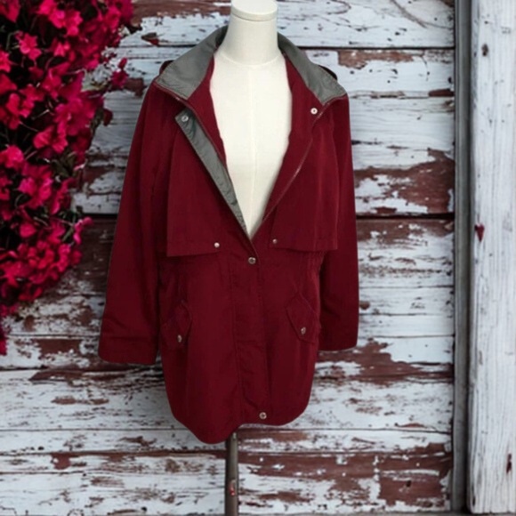 Nautica Red Utility Jacket for Versatile Style - Picture 1 of 10